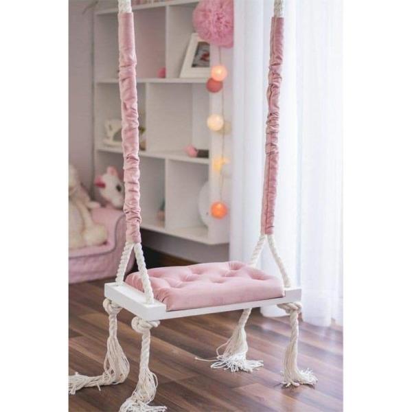 ASL.101 مرجيحة منزلية - زهري وأبيض