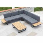 ركنة خارجية حديد و قماش جاكوار 2 قطعة - رمادياطثم