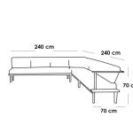 ركنة خارجية حديد و قماش جاكوار 2 قطعة - رمادياطثم