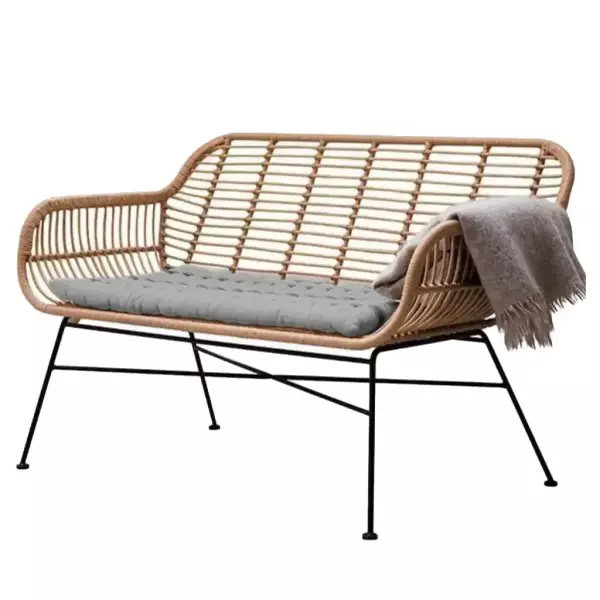 Outdoor metal sofa, 120×55×80 cm - Beige