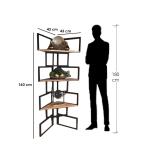 وحدة عرض ستيل و خشب موسكي أسود و بيج - 160×43×43 سم