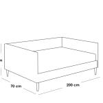 كنبه حديد و ووتر بروف وبلاستك واسفنج رمادي واسود 1مقعد - 200×70×70سم