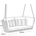 مرجيحة معلقة راتان وحديد - بيج و أزرق
