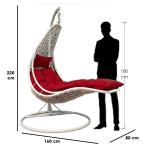 كرسي معلق فردي بلاستيك رتان - أبيض