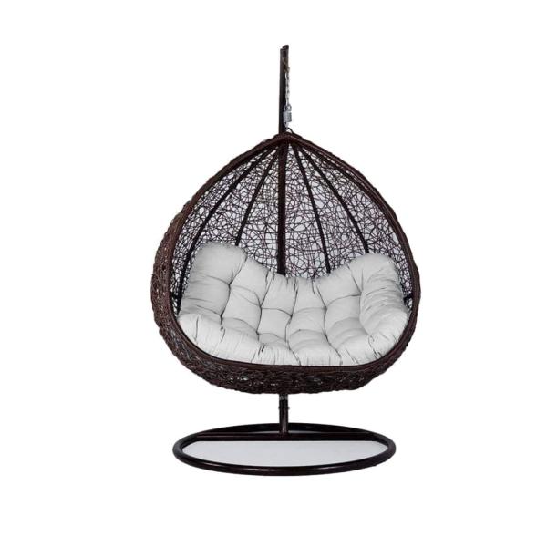 كرسي معلق فردي رتان - بني