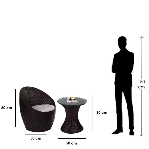 ETH.EL12 طقم أثاث خارجي - بني