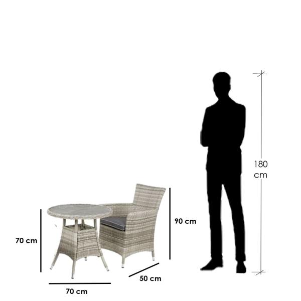 ETH.EL13 طقم أثاث خارجي - رمادي