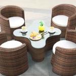 طقم راتان خارجي 4 كراسي وترابيزة - SAT128