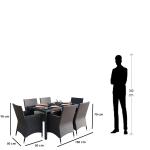 طقم أثاث خارجي رتان 7 قطع - بني