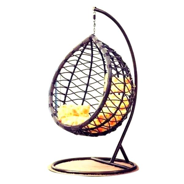 كرسي معلق فردي بلاستيك رتان - بني