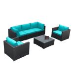 طقم أثاث خارج 4 قطع - اسود و اخضر