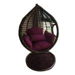 كرسي معلق فردي رتان - بني