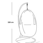 كرسي معلق فردي راتان - بني