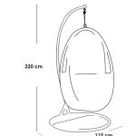 كرسي معلق فردي راتان - بني