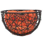 كرسي خارجي راتان - أسود وبرتقالي