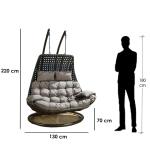 مرجيحة فردين بلاستيك رتان بيور - بني