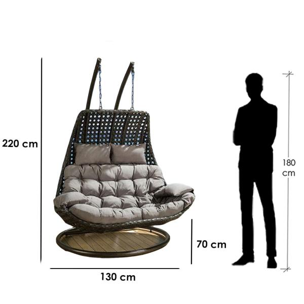 مرجيحة فردين بلاستيك رتان بيور - بني