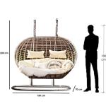 كرسي معلق فردي رتان - بني