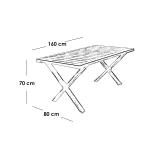 طقم أثاث خارجي حديد و قماش مقاوم للماء 7 قطع - بيج