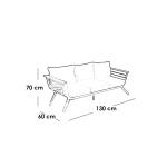 طقم أثاث خارجي حديد و قماش مقاوم للماء 4 قطع -اسود