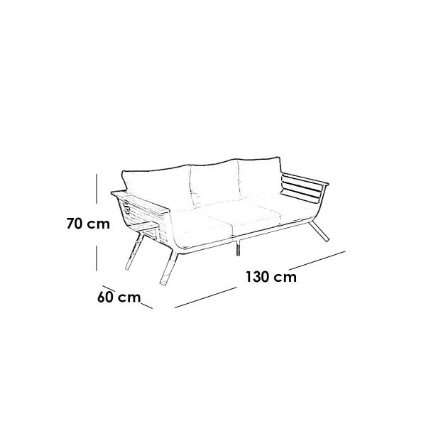 طقم أثاث خارجي حديد و قماش مقاوم للماء 4 قطع -اسود