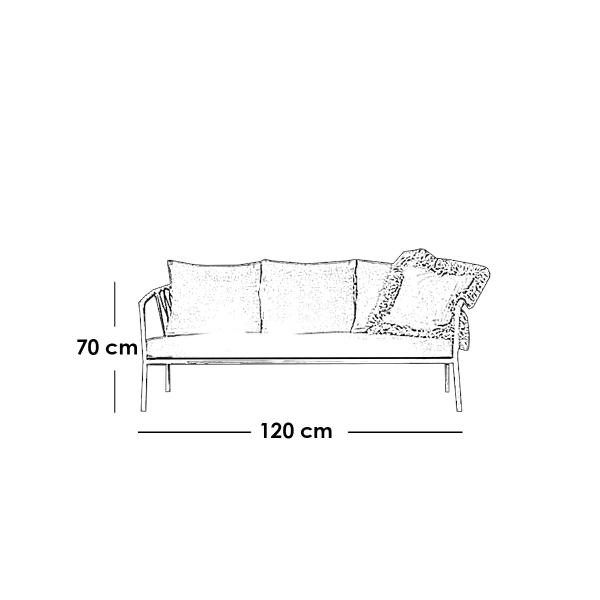 طقم أثاث خارجي حديد و قماش مقاوم للماء 4 قطع -بيج