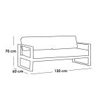 طقم أثاث خارجي حديد و قماش مقاوم للماء 5 قطع -رمادي