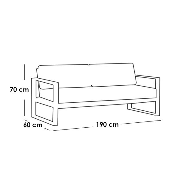 طقم أثاث خارجي حديد و قماش مقاوم للماء 4 قطع - أبيض و بيج