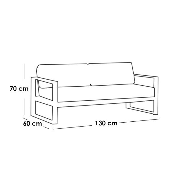 طقم أثاث خارجي حديد و قماش مقاوم للماء 4 قطع - بيج