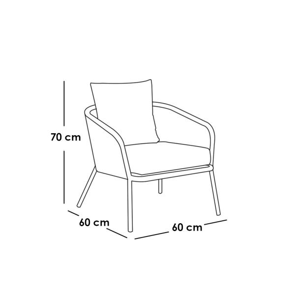 طقم أثاث خارجي حديد و قماش مقاوم للماء 4 قطع - بيج