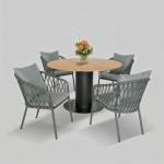 طقم أثاث خارجي حديد و قماش مقاوم للماء 5 قطع -متعدد الالوان