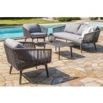 طقم أثاث خارجي دوبار 4 قطع - رمادي