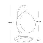 كرسي معلق فردي بلاستيك رتان - أبيض