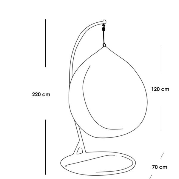 كرسي معلق فردي بلاستيك رتان - أبيض