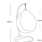 كرسي معلق فردي بلاستيك رتان - أسود