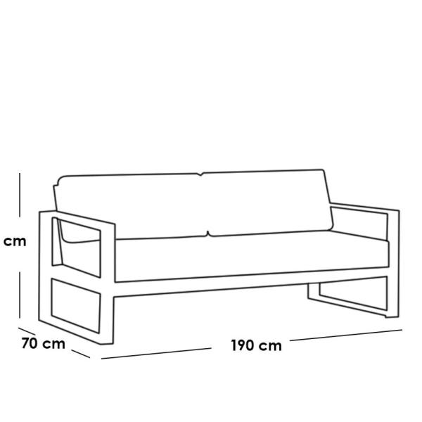 طقم أثاث خارجي 4 قطع ستيل وقطيفة - أسود و رمادي