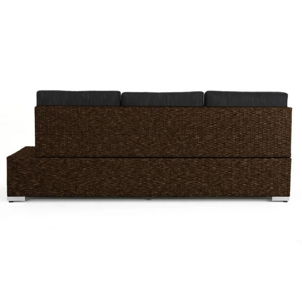 كنبة خارجية راتان و قماش جاكوار - بني و رمادي