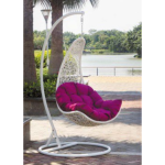 كرسي معلق فردي رتان - أبيض