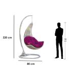 كرسي معلق فردي رتان - أبيض