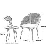 طقم أثاث خارجي حديد و خيط دوبار 3 قطعة - بيج