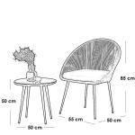 طقم أثاث خارجي حديد و خيط دوبار 3 قطعة - بيج