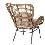 طقم أثاث خارجي راتان وجاكوار وزجاج 3 قطع - بيج و أسود