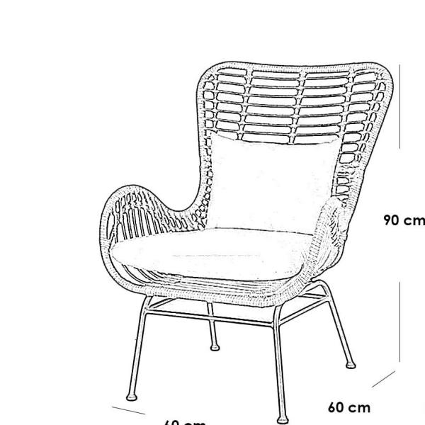 طقم أثاث خارجي راتان وجاكوار وزجاج 3 قطع - بيج و أسود