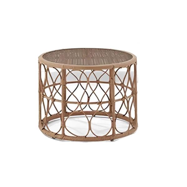 طقم أثاث خارجي راتان وجاكوار 2 قطع - بيج و أبيض