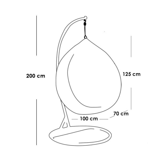 كرسي معلق فردي جاكوار - أسود