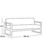 طقم أثاث خارجي حديد 5 قطع - رمادي