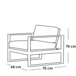 طقم أثاث خارجي حديد و خشب عزيزي 4 قطع - أسود