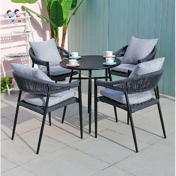 طقم اثاث خارجي 5 قطع - رمادي