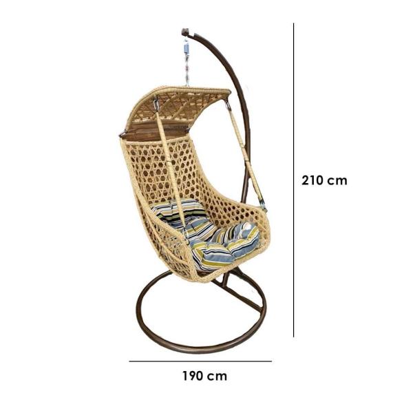 كرسي معلق 210×110×190 سم - بني - RSH.SH119