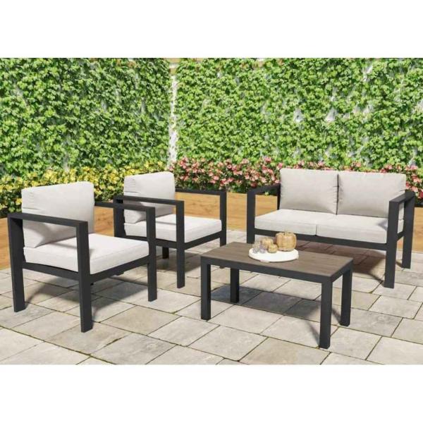 طقم أثاث خارجي - أسود واوف وايت